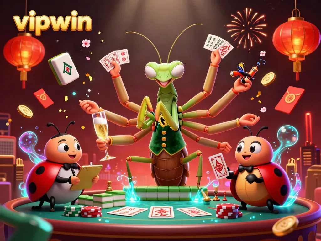 Experience the thrill of vipwin with our vibrant casino scene featuring a card sharp and pit boss.