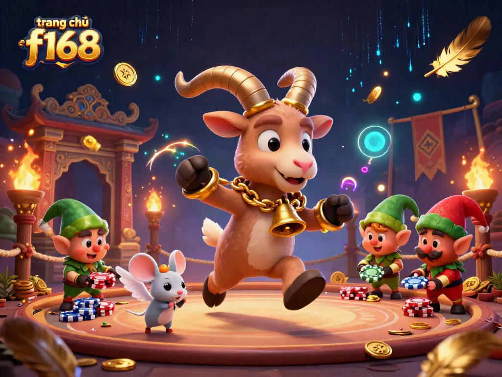 Animate your gaming experience at trang chủ f168 with festive characters amidst active casino gameplay.
